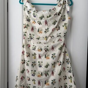 Nordstrom Cream Off-the-shoulder Dress with Fruit Print